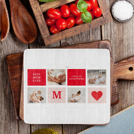 Modern Collage Photo Red & Rosa Best Mamma någonsi