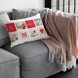 Modern Collage Photo Red & Rosa Best Mamma någonsi Lumbarkudde