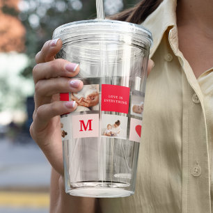 Modern Collage Photo Red & Rosa Best Mamma någonsi Take Away Mugg