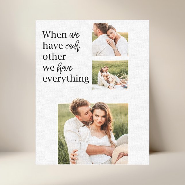 Modern Collage Photo Romantic Couple Quote Gift Canvastryck (Skapare uppladdad)
