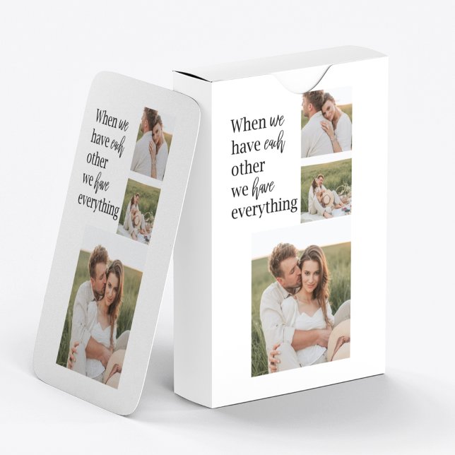 Modern Collage Photo Romantic Couple Quote Gift Casinokort (Skapare uppladdad)