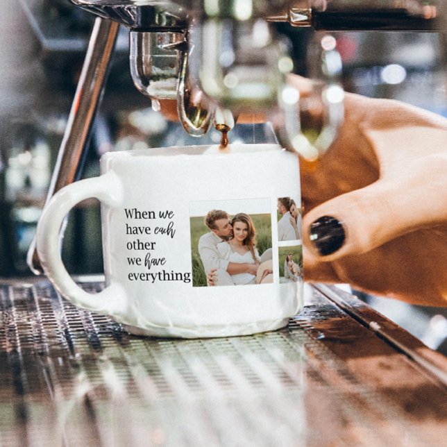 Modern Collage Photo Romantic Couple Quote Gift Espressomugg (Skapare uppladdad)