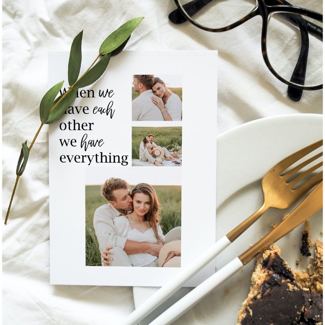 Modern Collage Photo Romantic Couple Quote Gift Julkort (Skapare uppladdad)