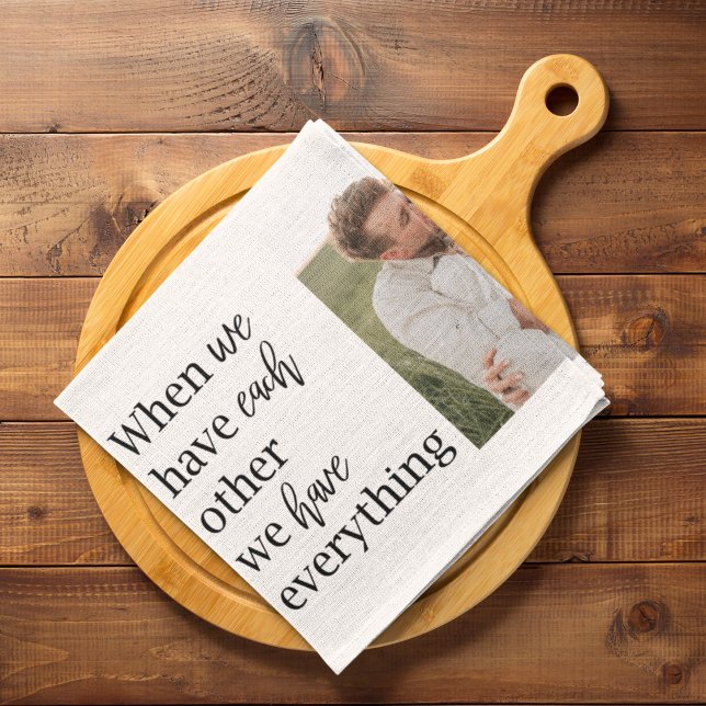 Modern Collage Photo Romantic Couple Quote Gift Kökshandduk (Skapare uppladdad)