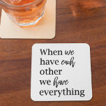 Modern Collage Photo Romantic Couple Quote Gift Underlägg Papper Kvadrat<br><div class="desc">Modern Collage Photo Romantic Couple Quote Gift</div>
