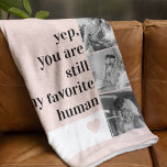 Modern Collage Photo & Romantic Loely Quote Gift Fleecefilt<br><div class="desc">Modern Collage Photo & Romantic Loely Quote Gift</div>