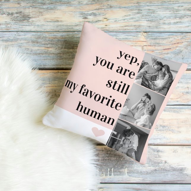 Modern Collage Photo & Romantic Loely Quote Gift Kudde (Skapare uppladdad)