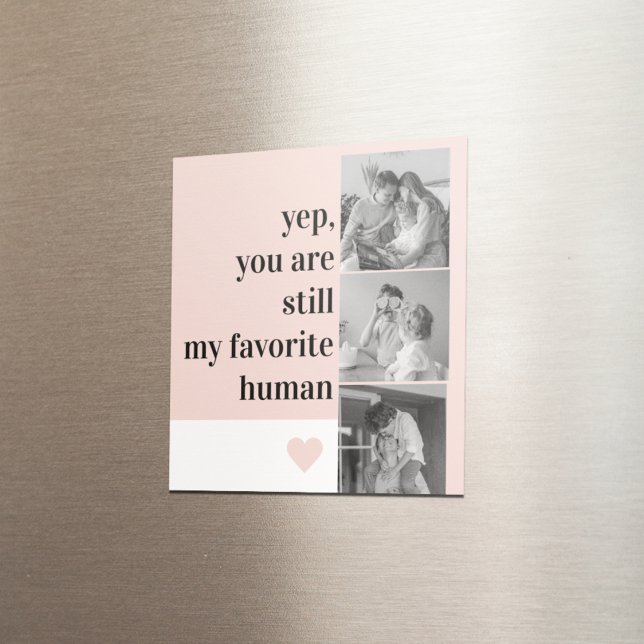 Modern Collage Photo & Romantic Loely Quote Gift Magnet (Skapare uppladdad)