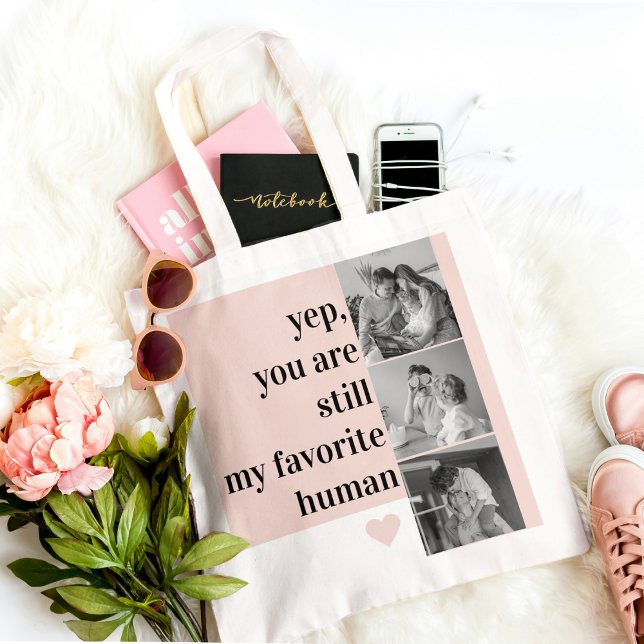 Modern Collage Photo & Romantic Loely Quote Gift Tygkasse (Skapare uppladdad)