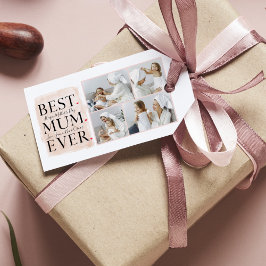 Modern Collage Photo Rosa Mors dag Presentetikett