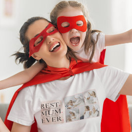 Modern Collage Photo Rosa Mors dag T Shirt