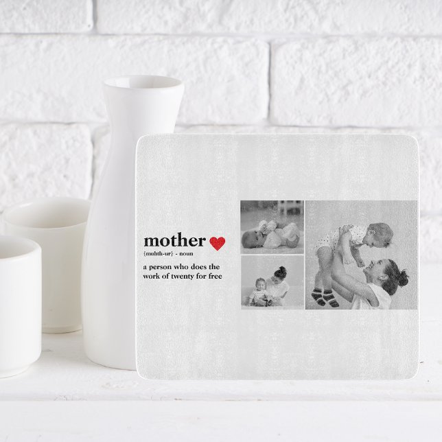 Modern Collage Photo & Text Red Heart Mor Gift (Skapare uppladdad)
