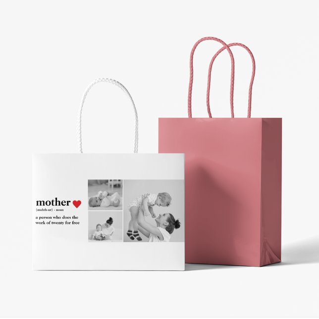 Modern Collage Photo & Text Red Heart Mor Gift (Skapare uppladdad)