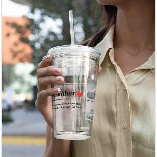 Modern Collage Photo & Text Red Heart Mor Gift Take Away Mugg