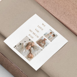 Modern Collage Photo & We Kärlek Pappa Gifts Fyrkantigt Klistermärke