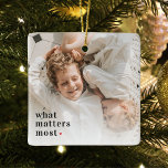 Modern Collage Photo What Mators Mest Family Gift Julgransprydnad Keramik<br><div class="desc">Modern Collage Photo What Mators Mest Family Gift</div>