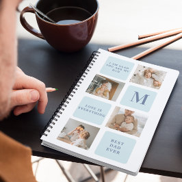 Modern Collage Photos Blue Best Far Gift Anteckningsbok