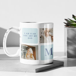 Modern Collage Photos Blue Best Far Gift Kaffemugg