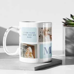 Modern Collage Photos Blue Best Far Gift Kaffemugg