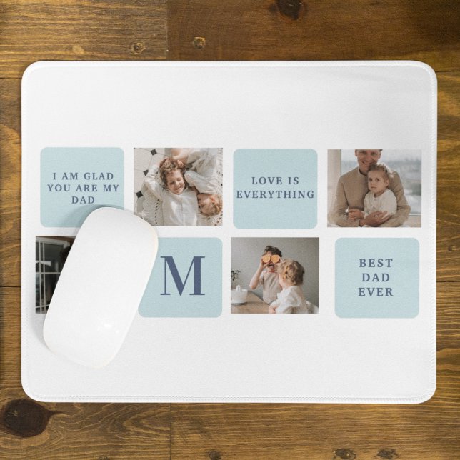 Modern Collage Photos Blue Best Far Gift Musmatta (Skapare uppladdad)