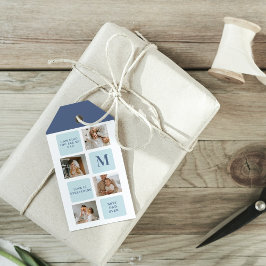 Modern Collage Photos Blue Best Far Gift Presentetikett