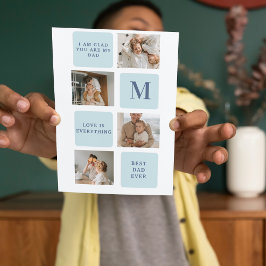 Modern Collage Photos Blue Best Far Gift Tack Kort