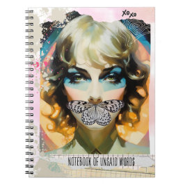 Modern Collage Portrait Notebook of Unsaid Words Anteckningsbok
