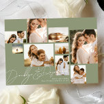 Modern Collage Sage Grönt Multi Photo Spara Datumet<br><div class="desc">Skapa personligen perfekt spara datumet för din speciella dag med ett modernt,  elegant anpassade Multi Photo. Lägg till dina favoritfoton,  justera färg och låt dina gäster veta att din stora dag kommer med den här typen av Spara datumet.</div>