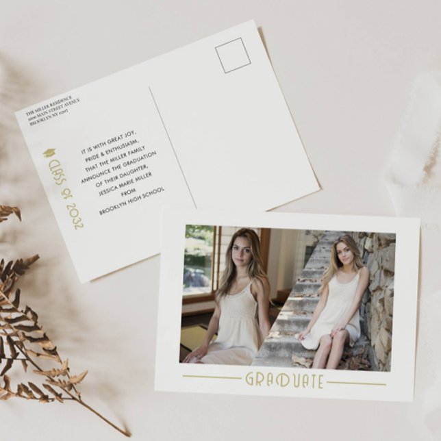 Modern Collage Student Grad Photo Studenten Ann Meddelande Vykort (Skapare uppladdad)