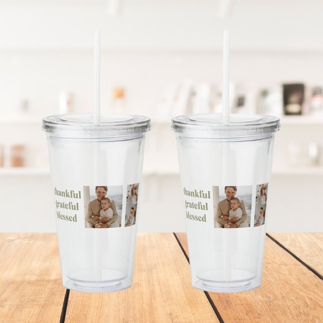 Modern Collage Three Photo | Happy thanksgiving Ac Take Away Mugg (Skapare uppladdad)