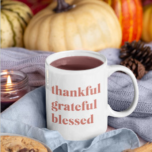 Modern Collage Three Photo HAPPY THANKSGIVING Kaffemugg