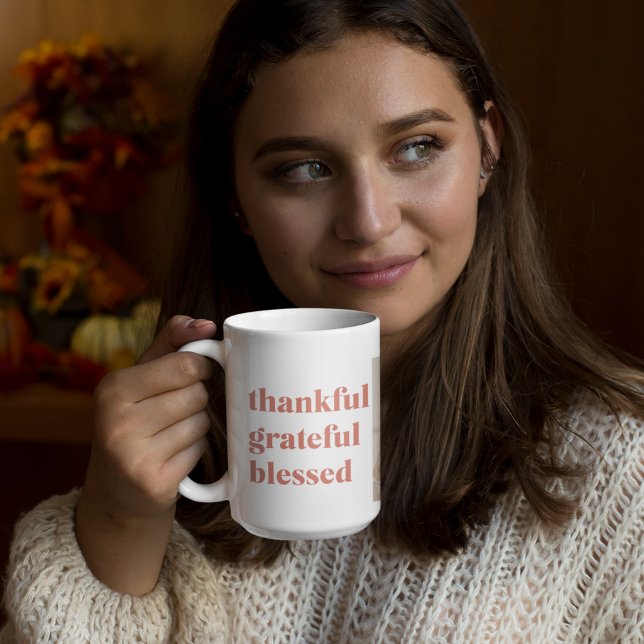 Modern Collage Three Photo | HAPPY THANKSGIVING Kaffemugg (Skapare uppladdad)