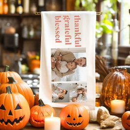 Modern Collage Three Photo | HAPPY THANKSGIVING Kökshandduk