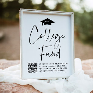 Modern College Fund Studenten QR-kodsignatur Poster