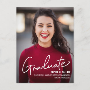 Modern College Student Photo Script Studenten Meddelande Vykort