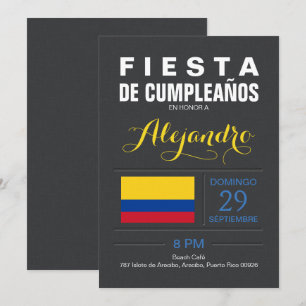 Modern: Colombiaparty Inbjudningar