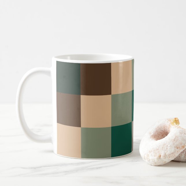 Modern Color Checks Checkerboard Kaffemugg (Med munk)