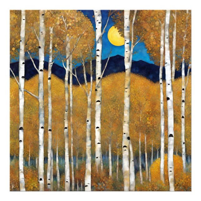 Modern Colorado Aspen Mountain Fall Poster (Framsidan)