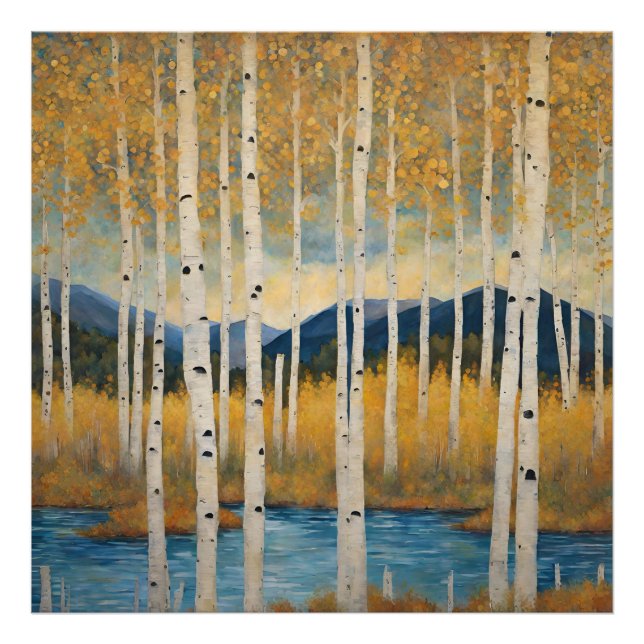 Modern Colorado Aspen Mountain Fall Poster (Framsidan)