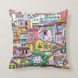 Modern Colorage House Bygger Mönster Kudde