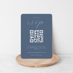 Modern Colorblock Bröllop QR-kod Mörk blått OSA Kort