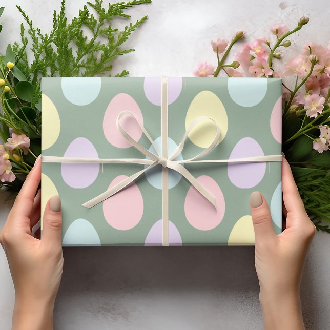 Modern Colorent Pastel Eggs Mönster | PÅSK Presentpapper (Skapare uppladdad)