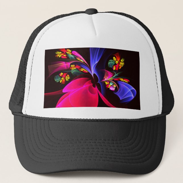 Modern Colorful Blommigt Abstrakt Art Mönster #06 Keps (Framsida)