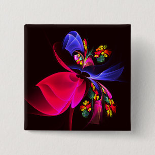 Modern Colorful Blommigt Abstrakt Art Mönster #06 Knapp
