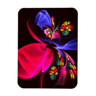 Modern Colorful Blommigt Abstrakt Art Mönster #06 Magnet