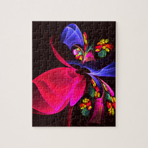 Modern Colorful Blommigt Abstrakt Art Mönster #06 Pussel
