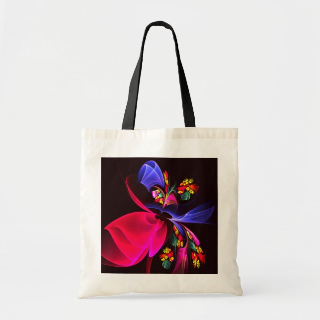 Modern Colorful Blommigt Abstrakt Art Mönster #06 Tygkasse (Framsidan)