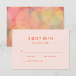 Modern Colorful Bokeh Ljus Peach Bröllop OSA Kort