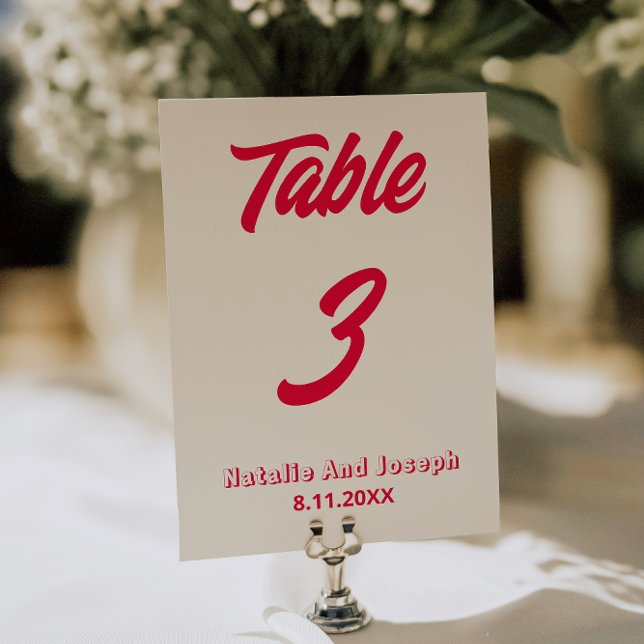 Modern Colorful Bold Funky Wedding Table Number    Inbjudningar (Skapare uppladdad)