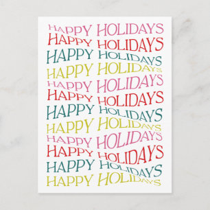 Modern Colorful Bright Typography Glad helg Vykort